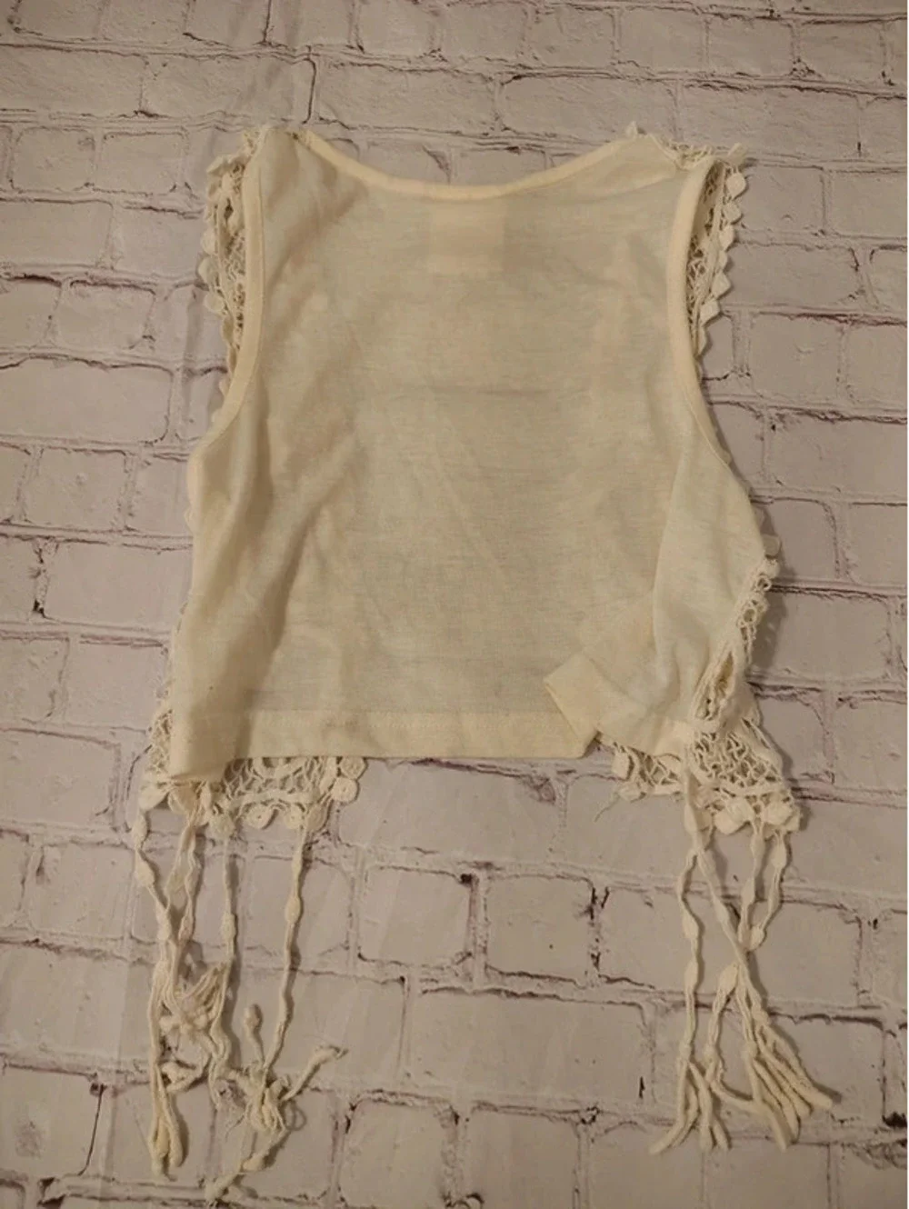 Belle Du Jour Cream Crochet Boho Top | Girls Size Small